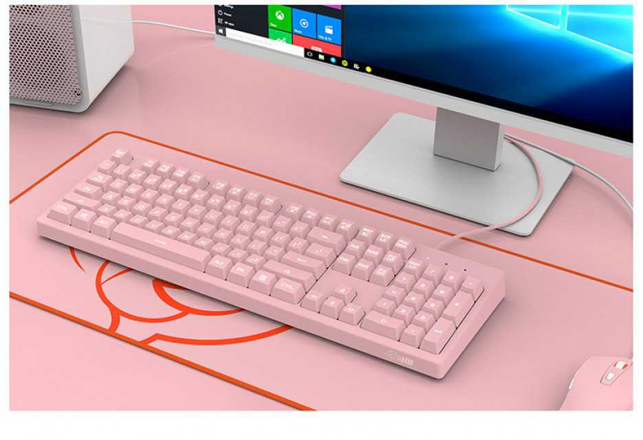 Mechanical Keyboard Pink Office Keyboard for Girls