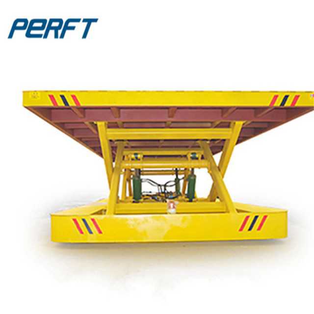 Hydraulic lifting coil rail transfer car for factory steel coils transportation