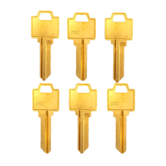American Wr5 Brass Key Blank 5 Pin Weiser Key door key