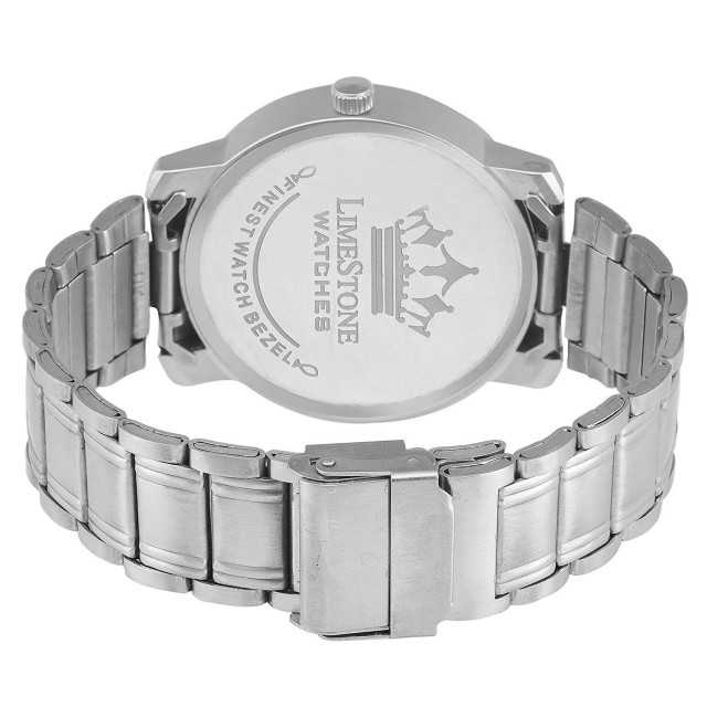 Silver Alloy Quartz Analog Watch - LIMESTONE LS2711