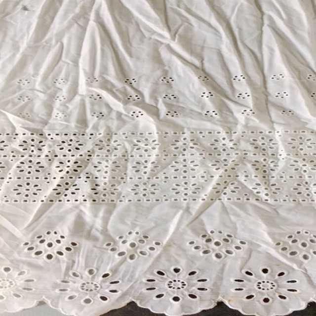 Xinrui Voile White Cotton Crochet Lace - Premium Embroidered Fabric