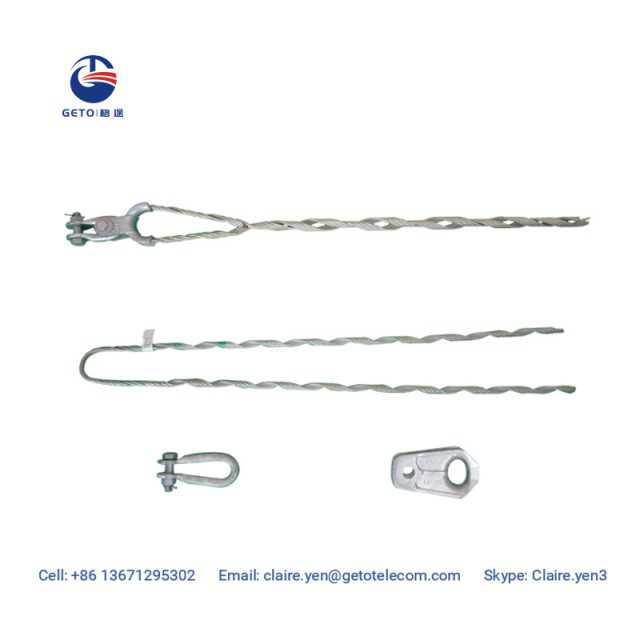 Preformed tension clamp for ADSS fiber optic cable