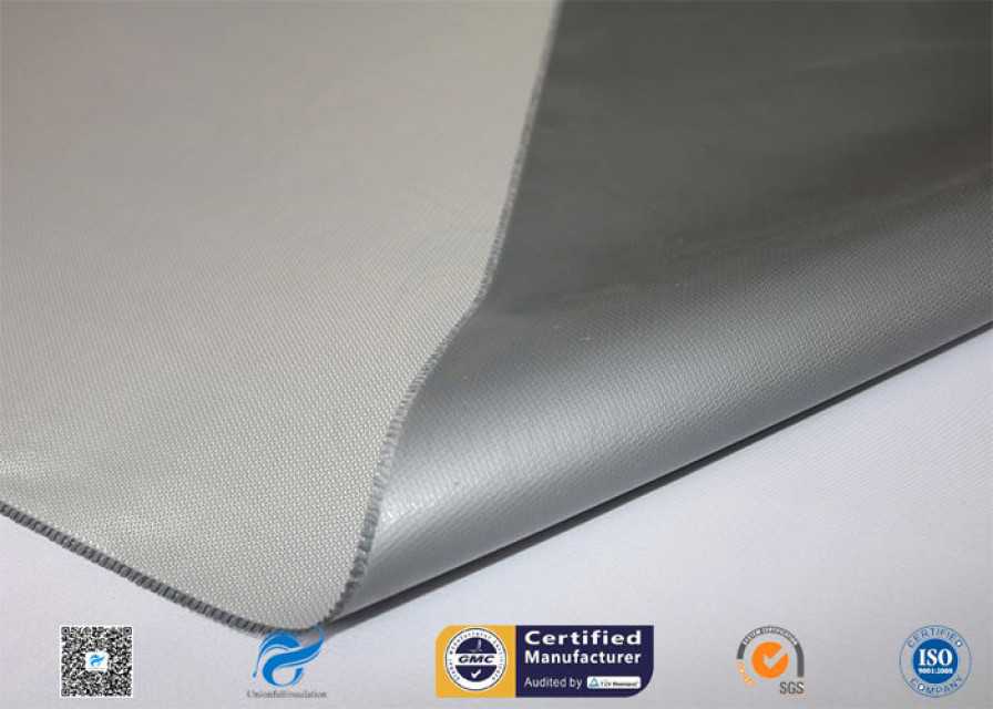 0.45mm High Temperature Resistant Silver Grey Silicone Coated Fibergla
