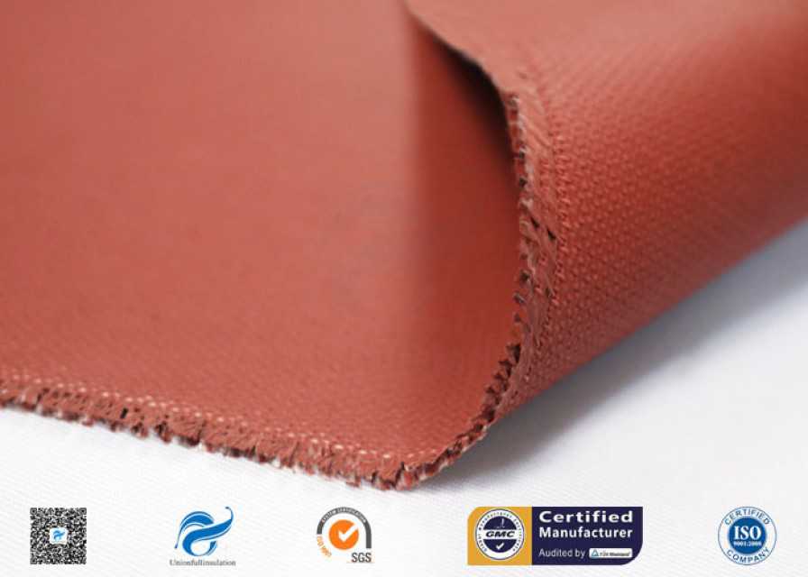 590g Red Silicone Coated Fiberglass Fabric High Temperature Resistance