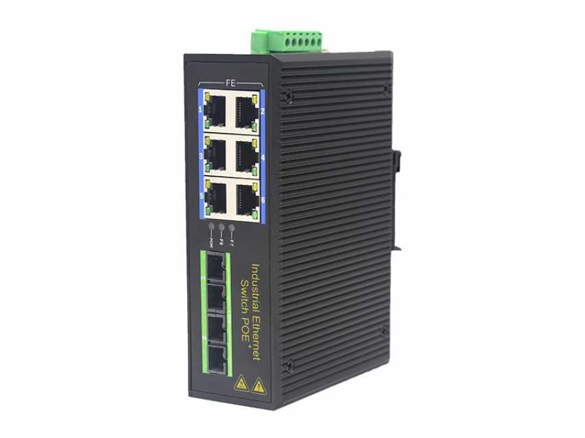 100M 2 Fiber Ports 6 Electric Ports Ethernet Switch -Industrial Grade