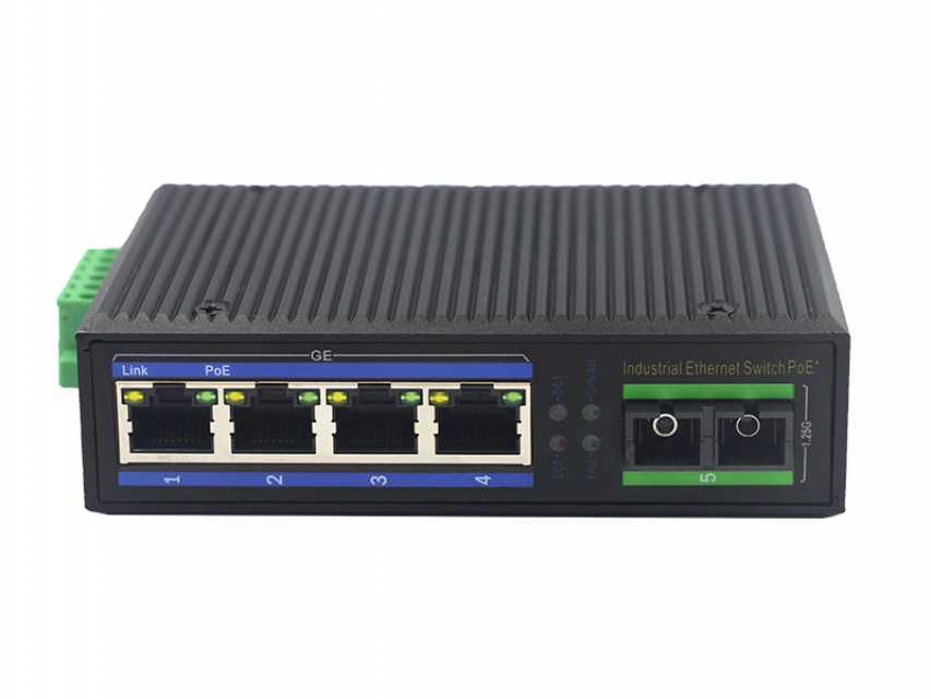 Industrial Ethernet Switch - Reliable  4 Electric Ports Gigabit Connectivity