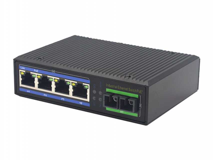 Industrial Ethernet Switch - Reliable  4 Electric Ports Gigabit Connectivity