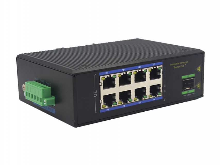 Industrial-Grade Gigabit Ethernet Switch with 1 Fiber Port & 8 Electric Ports