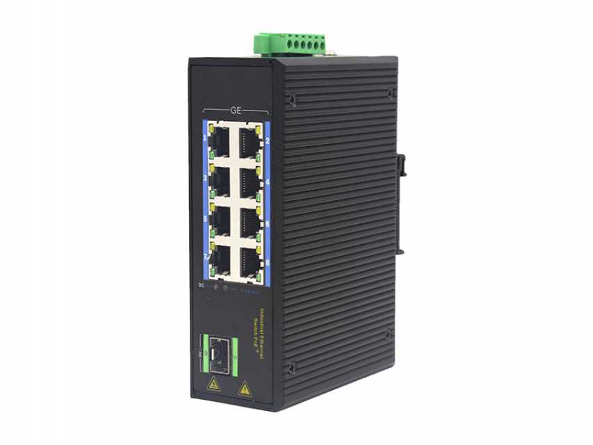 Industrial-Grade Gigabit Ethernet Switch with 1 Fiber Port & 8 Electric Ports