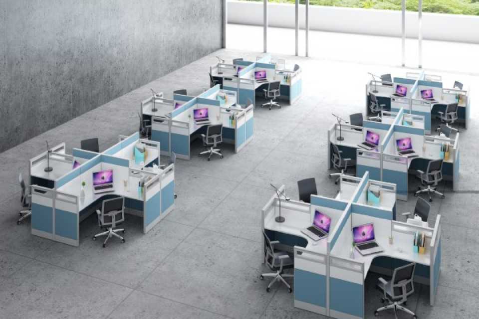 Executive Desk - Office Workstation Architectural Design and Assembly Line