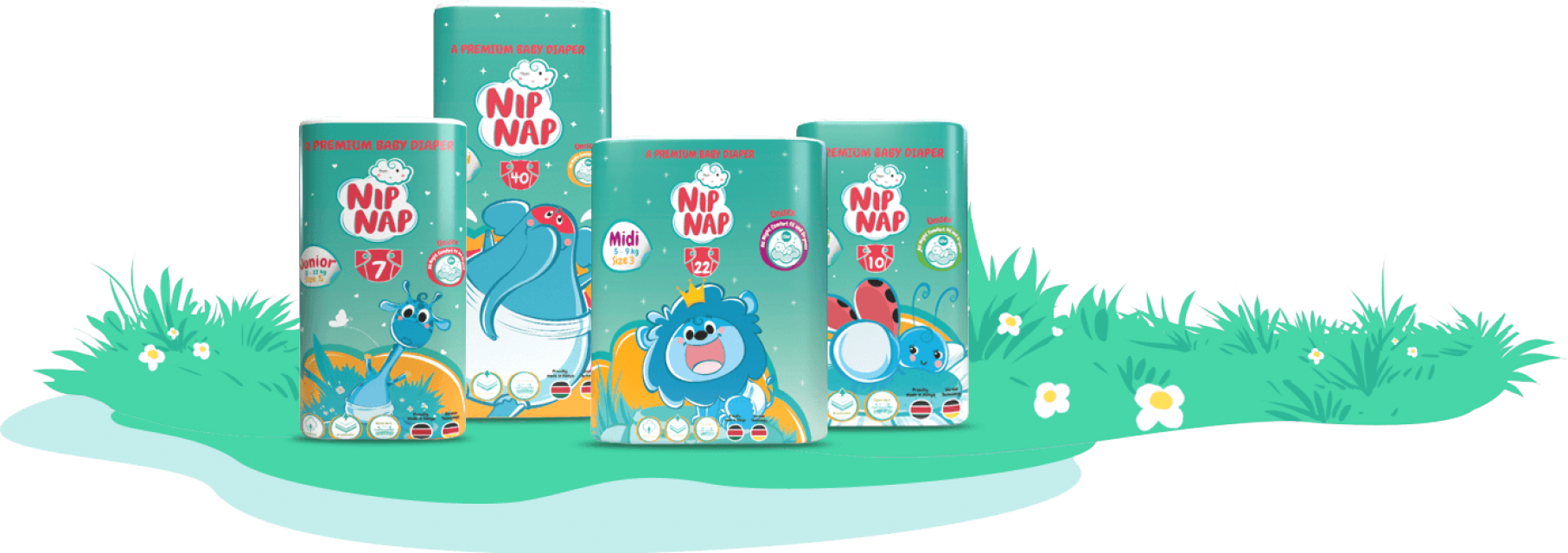 Nip Nap Premium Baby Diapers - 12-Hour Comfort for Your Little One