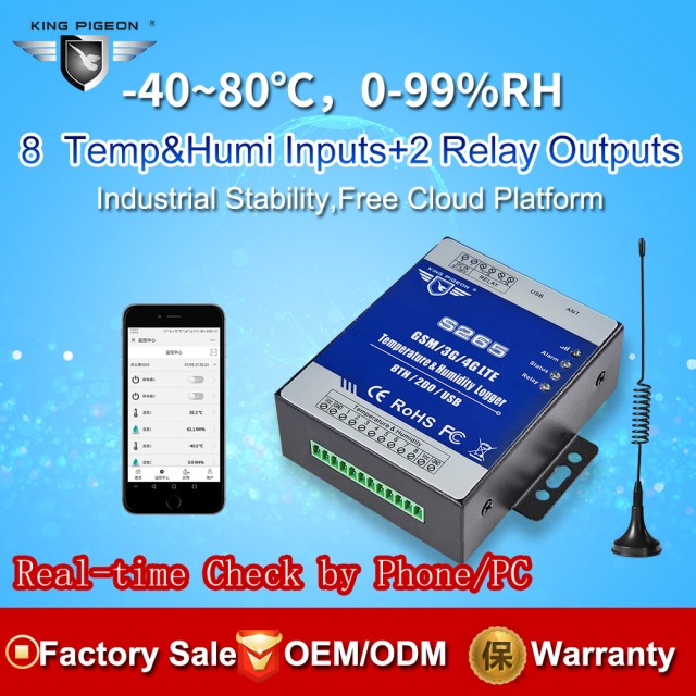 S265 GSM/3G/4G Temp & Humidity Monitoring Alarm