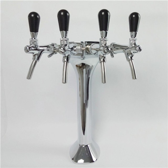 polished U type beer dispense bar towers
