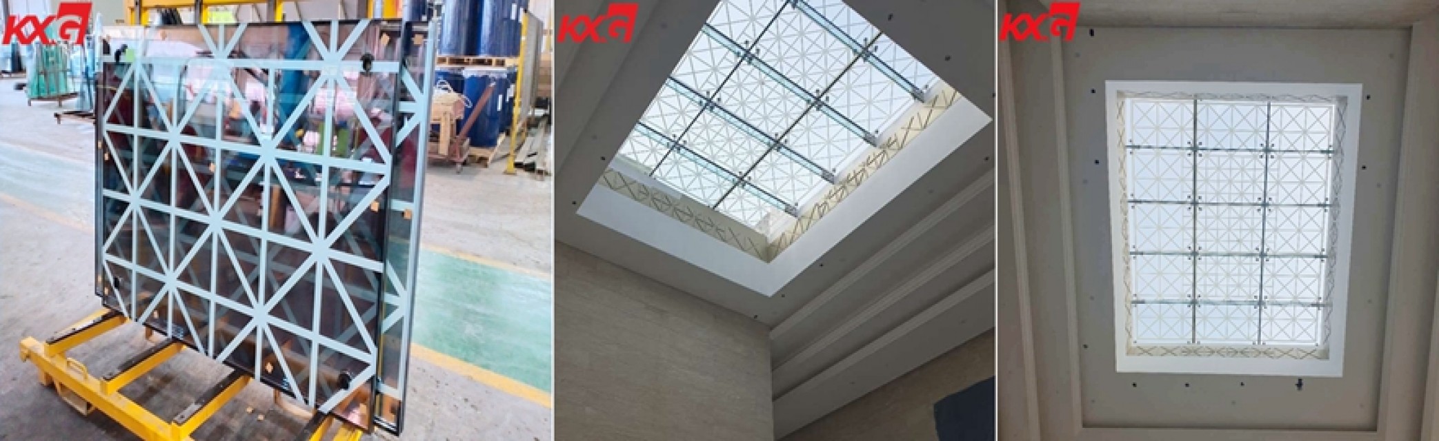 Silk screen printing tempered Low E double glazed glass for skylight