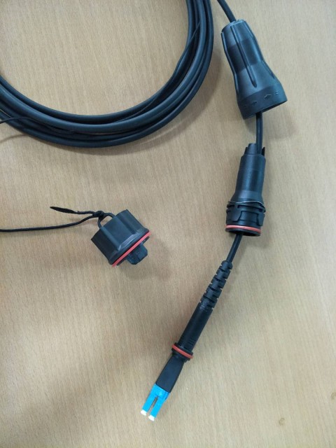 2F CPRI Patch Cord, FTTA, LSZH Black 5m Fiber Cable with Fullaxs Housing