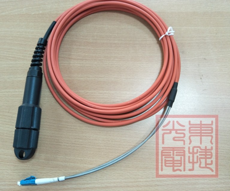 2F CPRI patch cord, FTTA, orangeLSZH, 5m, with PDLC housing, armore