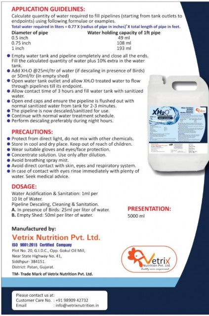 XH2O Water Sanitizer Descaler Biofilm Remover Acidifier