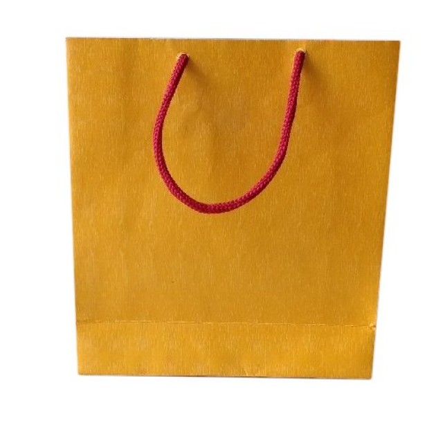 Yellow Kraft Paper Shopping Bags - 5square