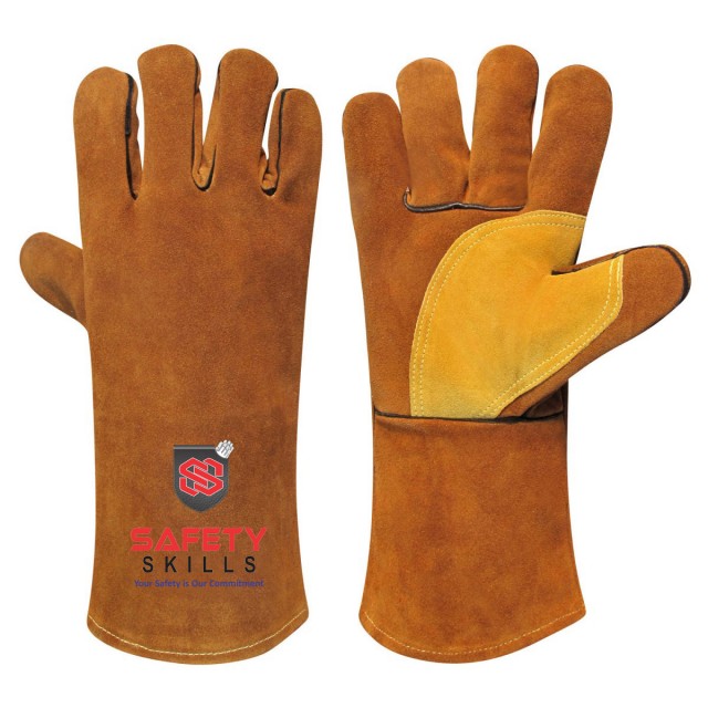 Welding Gloves - Durable Cow Split Leather, Various Colors & Sizes