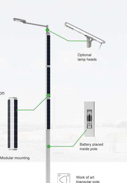 10000LM 200W Helios Series - High-Performance Solar Street Pole Light