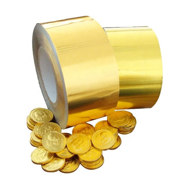 Golden Aluminium Foil for Chocolate Coins Wrapping