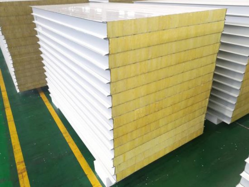 50-150mm Thickness Rockwool Sandwich Panel For Metal Wall Cladding