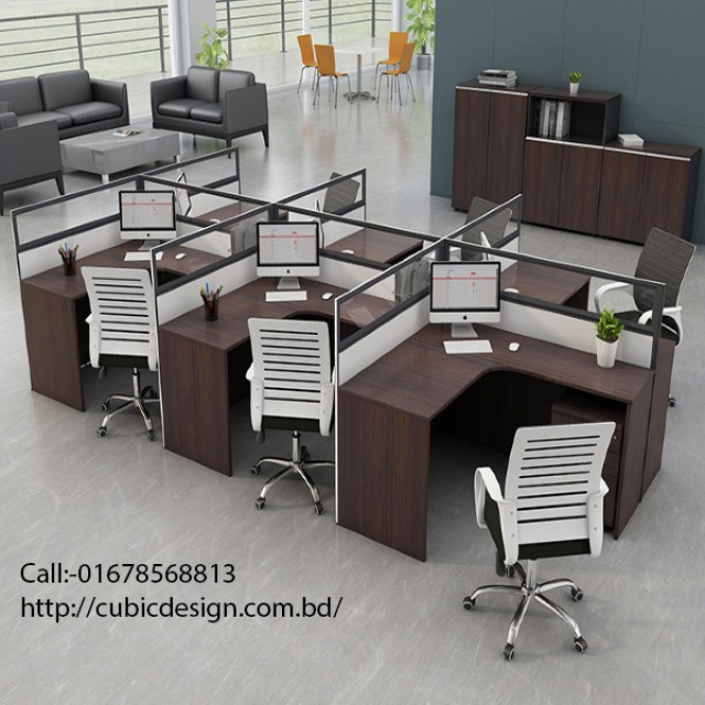 Smart and Efficient Office Workstation Desk - Cubic Design