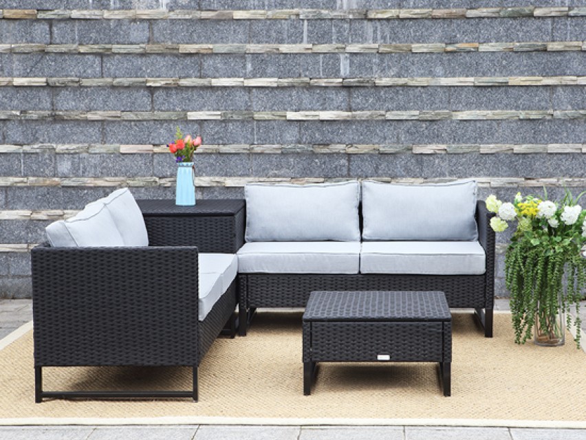 Outdoor Garden Luxury Rattan Furniture Wicker Conversation Corner Set - Stylish Outdoor Furniture