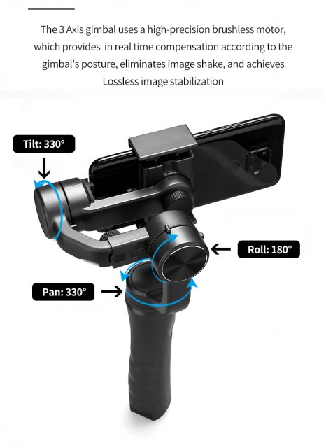 MobilePhone Gimbal Stabilizer - Advanced Face Tracking Dolly Zoom Time-lapse