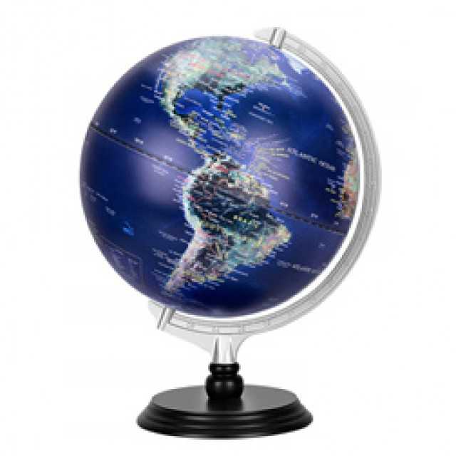 G1201 12 Inch Illuminated World Globe Raised Relief Globe