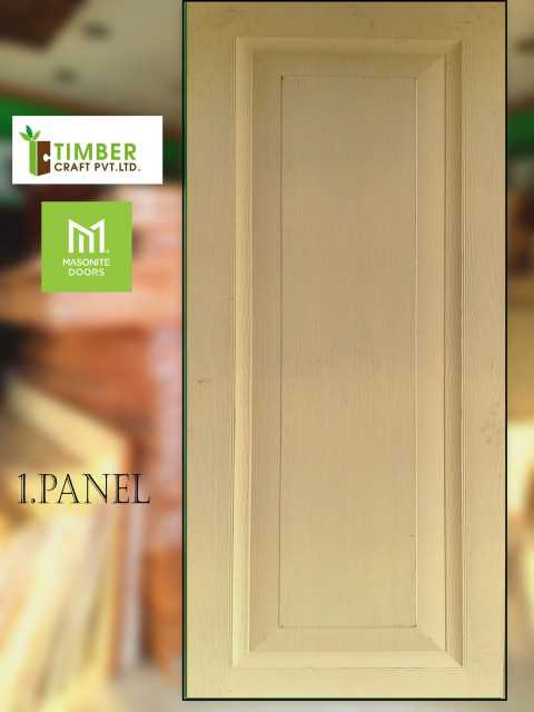 Timber Craft HDF Door - Premium Quality 3-Panel Oval Design