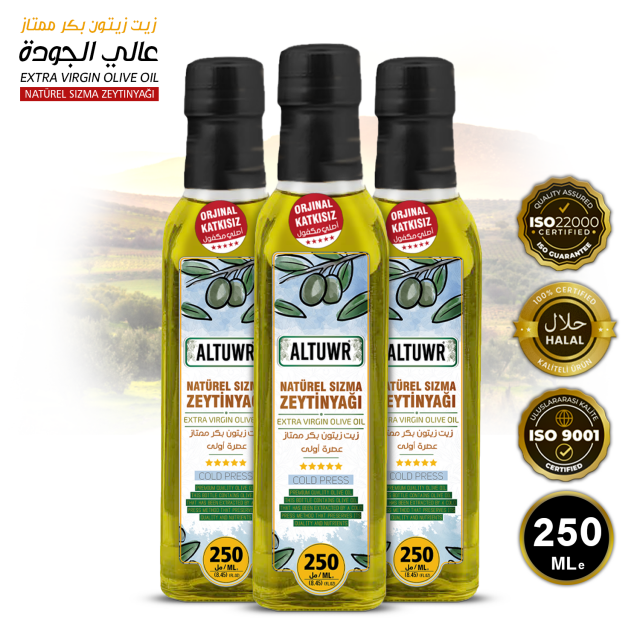 Extra Virgin Olive Oil ALTUWR (250 ML * 12 Glass bottle  )