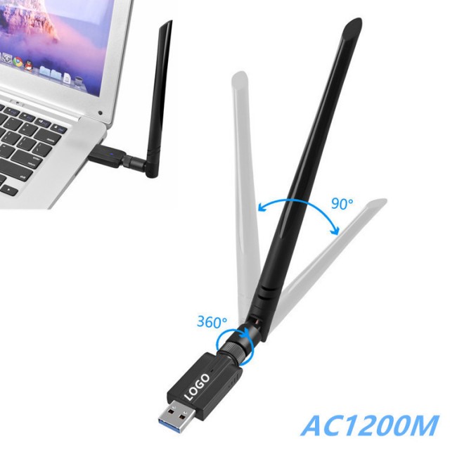 High-Speed Dual-Band USB Wireless Card - 1200M WiFi Adapter with 5.8G/2.4G Receiver"