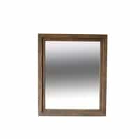Wood framed mirror, grey distressed, rectangular