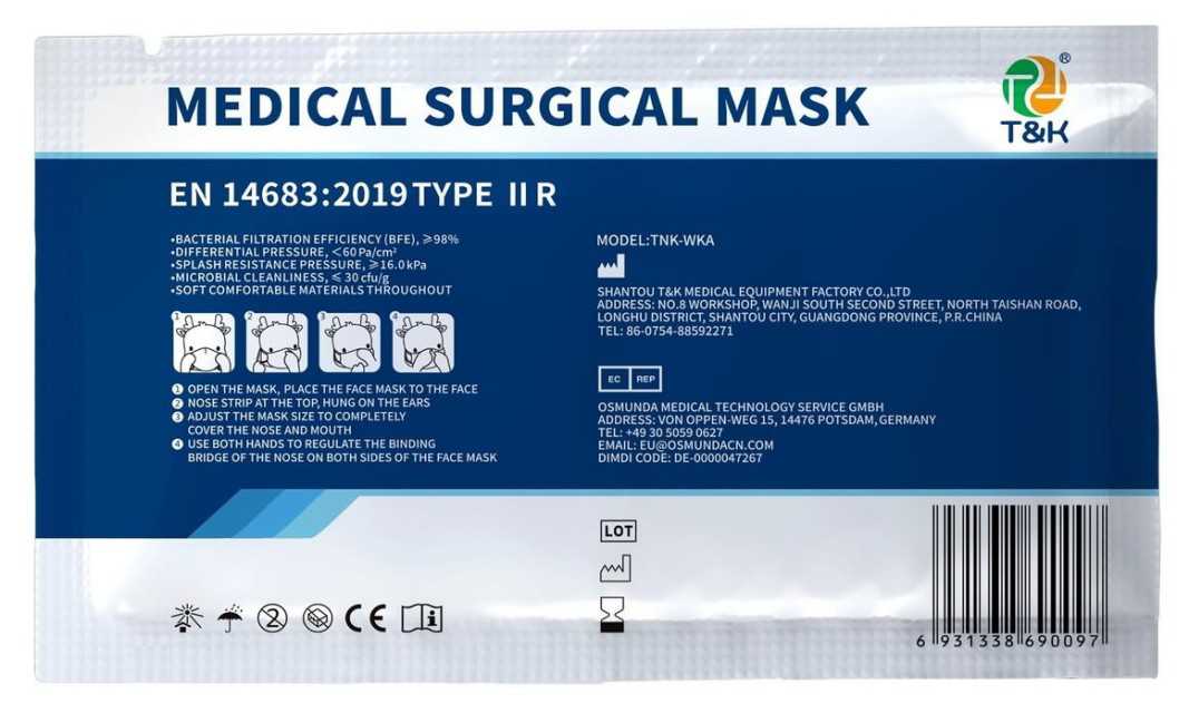 3 Ply Type IIR Medical Surgical Mask for Kids