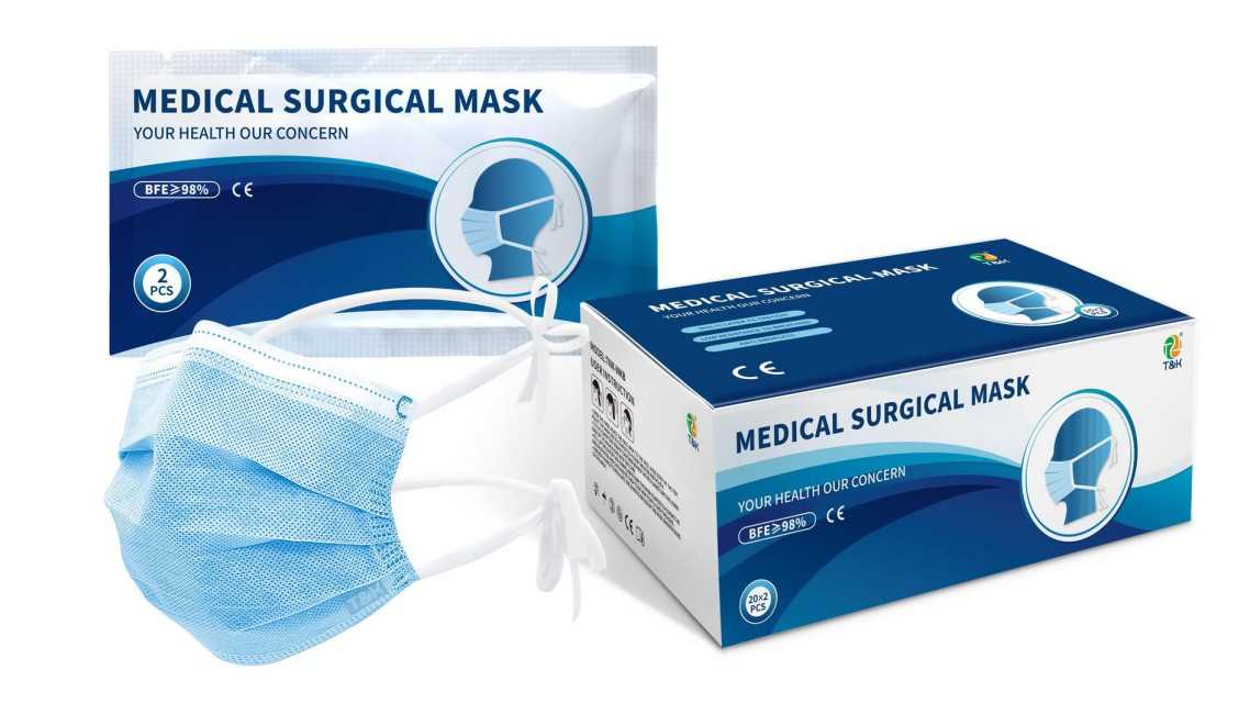 3 Ply Type IIR Medical Surgical Mask (Tie-On) - High-Quality Protection for Hospital Surgical Staff