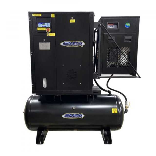 Emax 3PH Rotary Screw Compressor Tank Mount w/Air Dryer