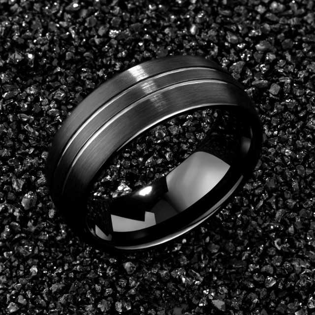 Fashion jewelry black tungsten men ring