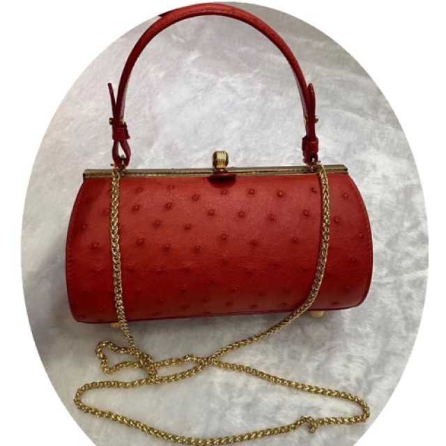 New ostrich leather ladies handbag messenger bag cheongsam bag
