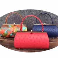 New ostrich leather ladies handbag messenger bag cheongsam bag