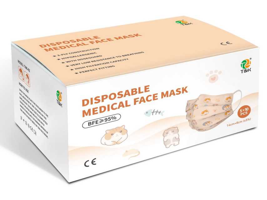 Type I Medical Disposable Mask for Kids (Cartoon) - Bacterial Filtration Efficiency ≥95%"
