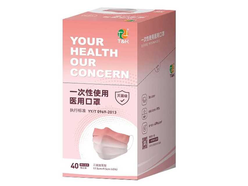 Type I Medical Disposable Mask Red Gradient