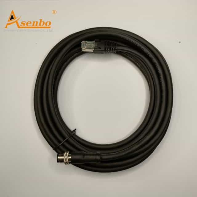 Asenbo M12 to RJ45 Industrial Ethernet Cable- Reliable Data Transmission for Industrial Networks