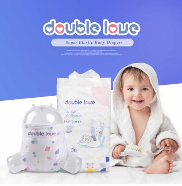 Double Love Baby Diaper - Ultra Thin, Super Soft Grade A Diapers for Healthy Newborn Care