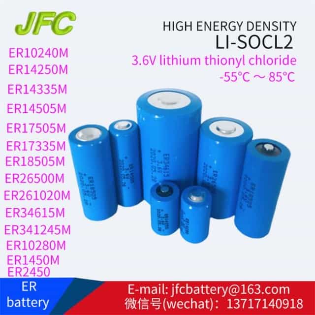 Li/Socl2 3.6V 36V Dd Type Lisocl2 Battery Cell Er341245