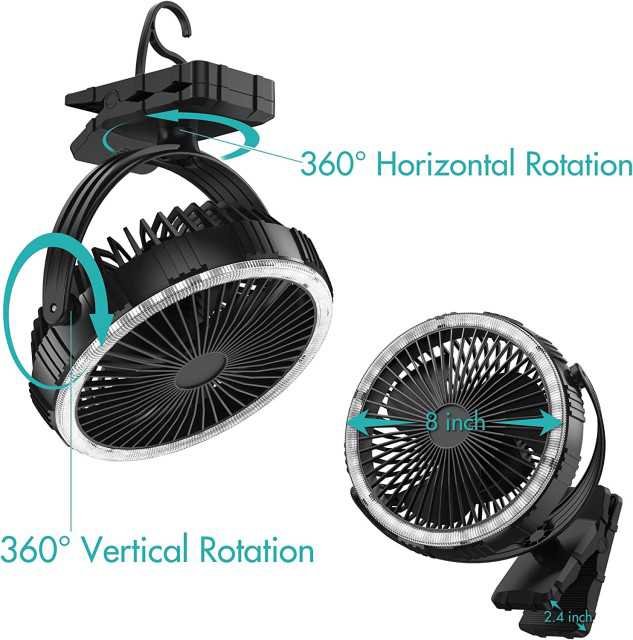 Clip On Fan 8 Inch - Powerful Portable Camping Cooling Solution