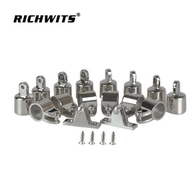 16 Pack Stainless Steel 4 Bow Boat Bimini Top Fitting Hardware Kit
