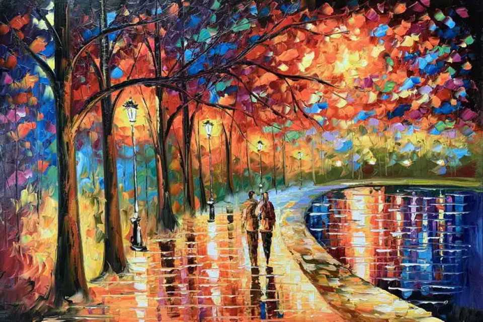 Artistic Hand Painted Scenery Canvas: Factory Direct Sales