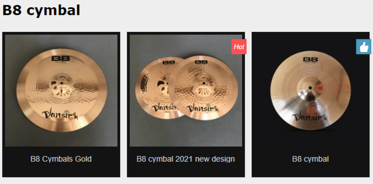 Full Range Size Brass Cymbals for Percussion Drum Set
