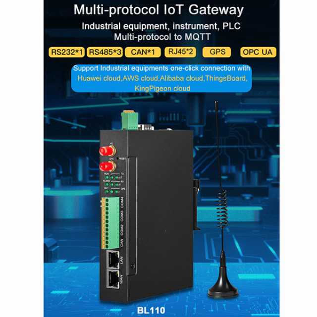 PLC Modbus to MQTT OPC UA Gateway BL102Pro collect mitsubishi FX5U